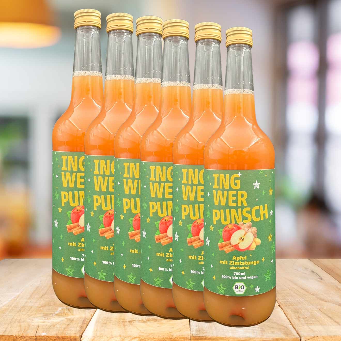 BIO Ingwer Punsch Apfel Zimtstange alkoholfrei