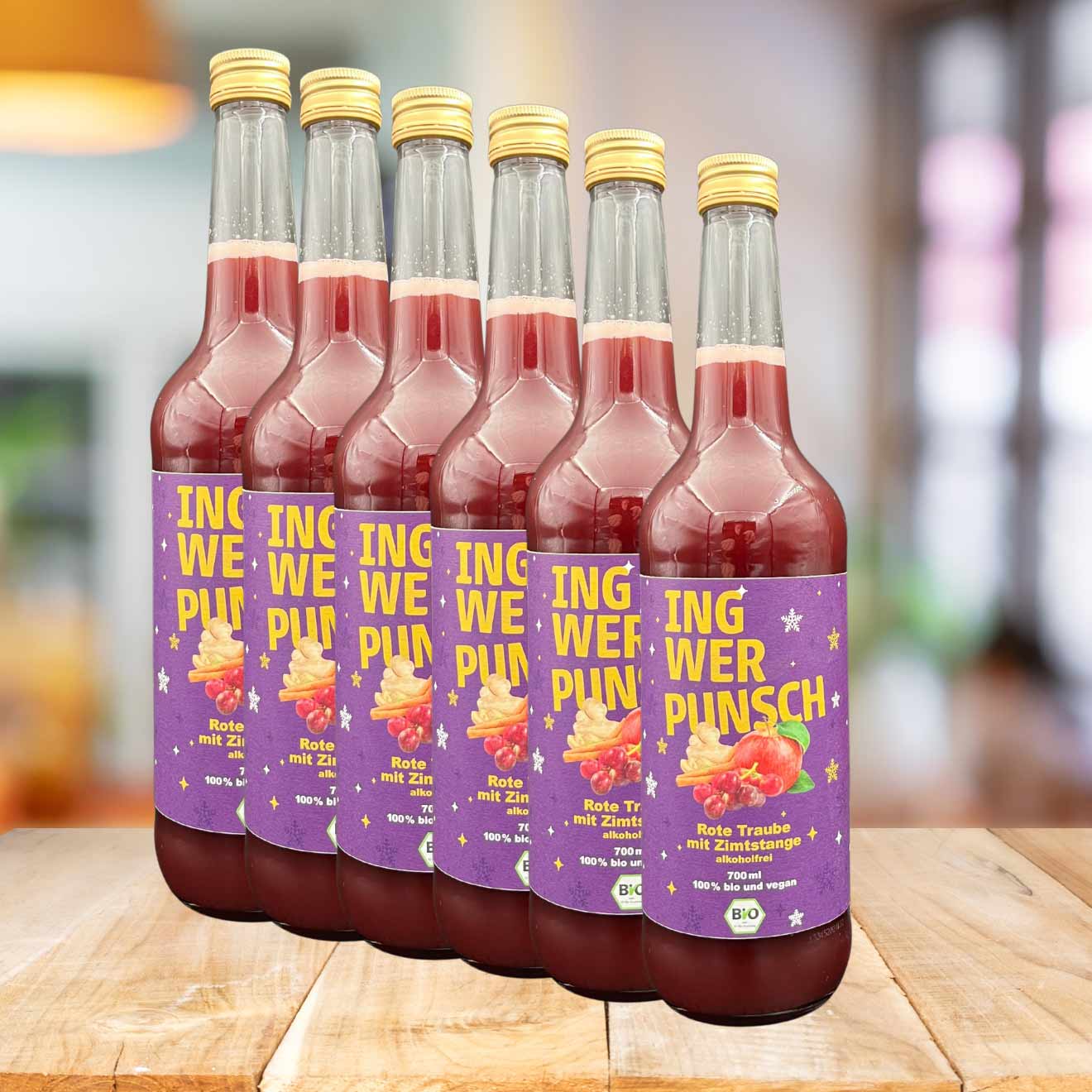 BIO Ingwer Punsch Rote Traube mit echter Zimtstange alkoholfrei