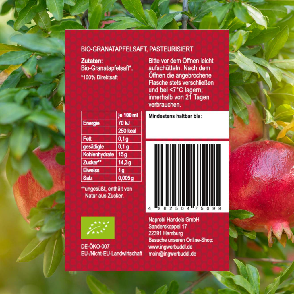 Granatafelsaft pur (Bio Direktsaft)