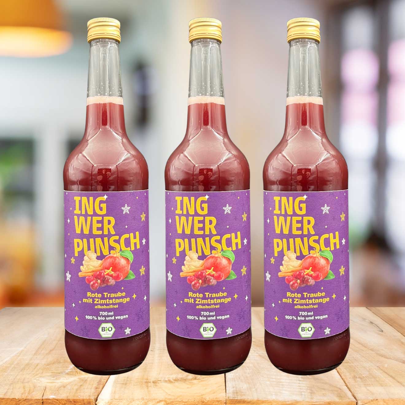 BIO Ingwer Punsch Rote Traube mit echter Zimtstange alkoholfrei