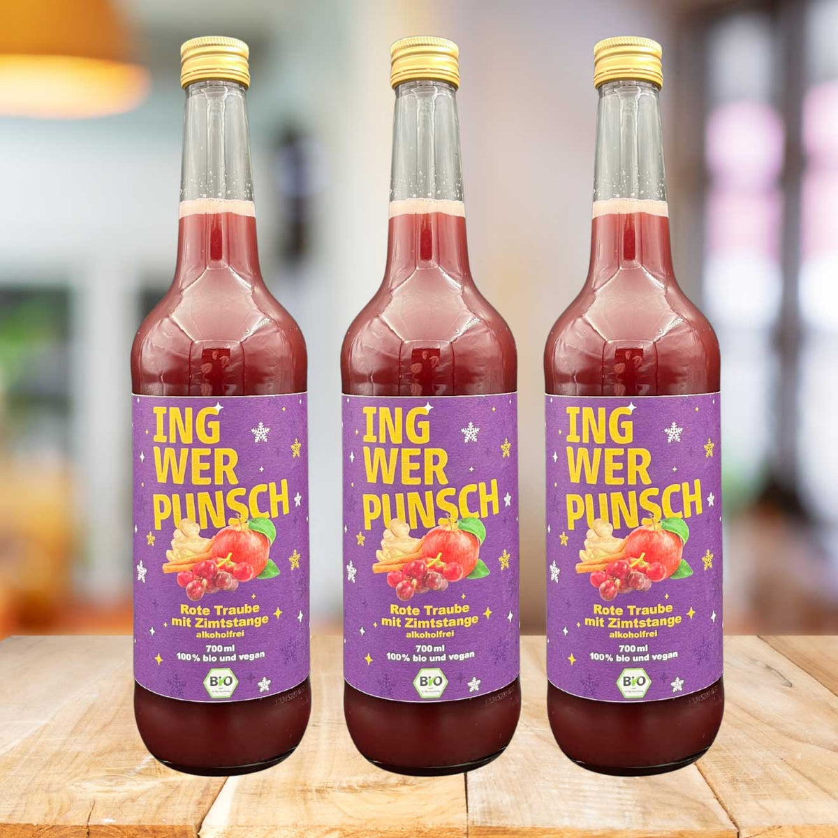 BIO Ingwer Punsch Rote Traube mit echter Zimtstange alkoholfrei