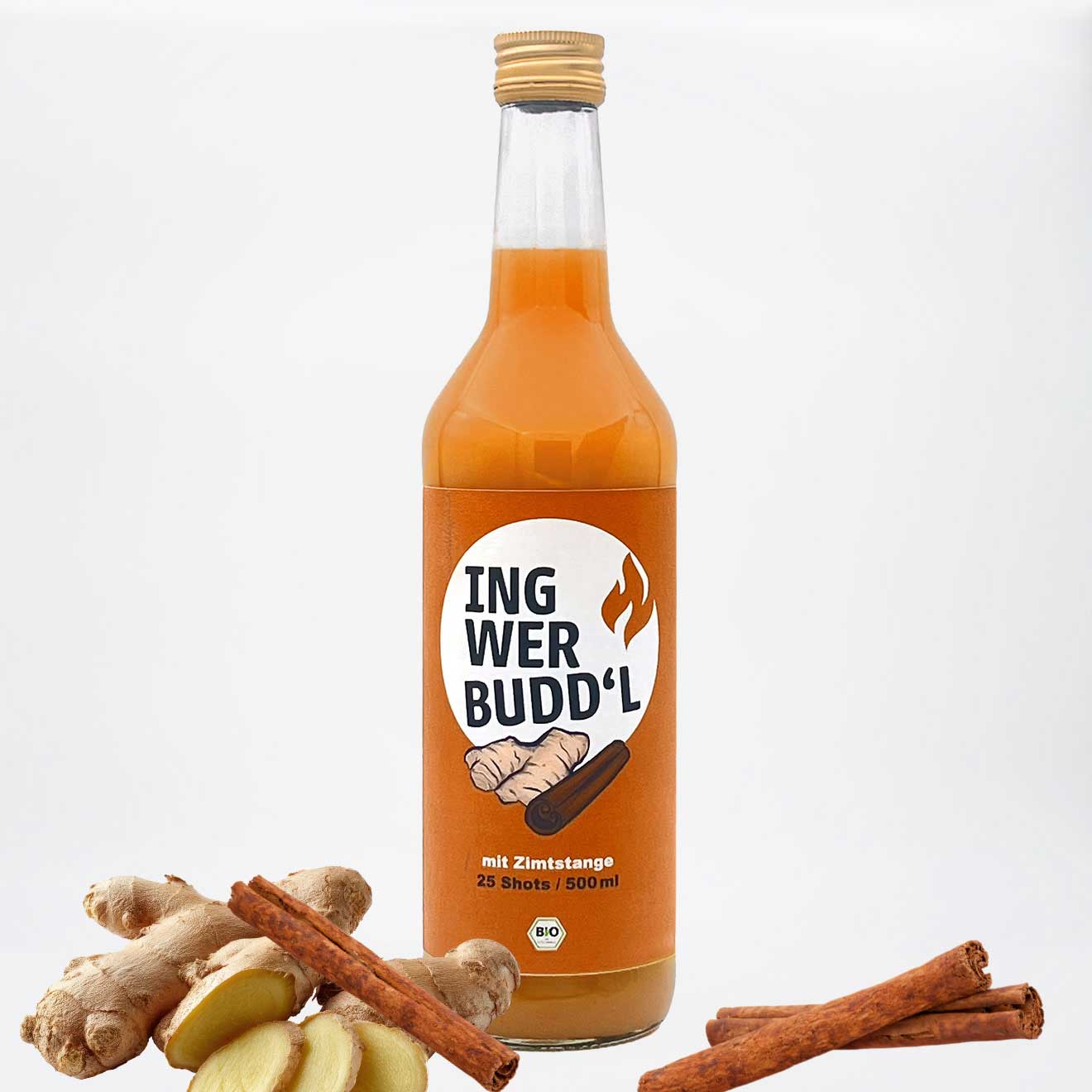 Ingwer Shot mit echter Zimtstange