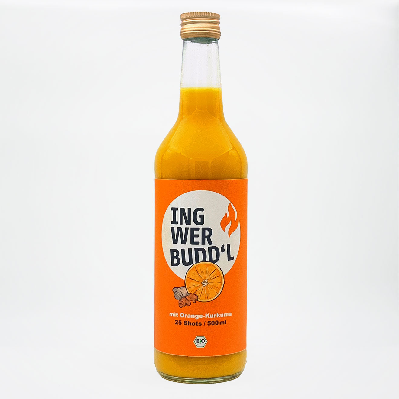 Ingwer Kurkuma Shot mit Orangensaft