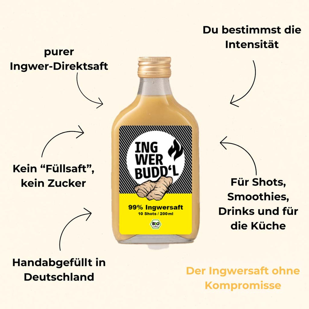 99 % Ingwersaft pur (Bio Direktsaft)